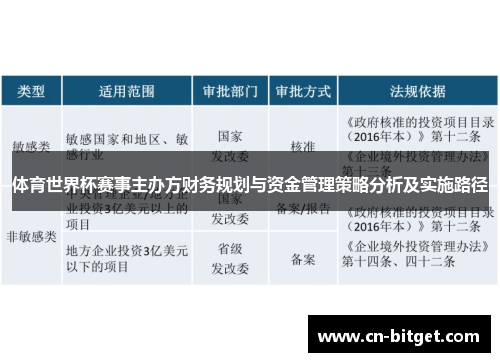 体育世界杯赛事主办方财务规划与资金管理策略分析及实施路径